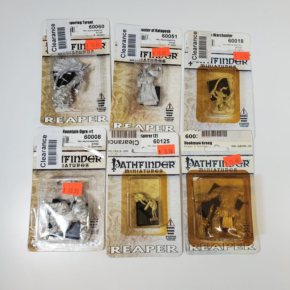 Pathfinder Reaper Miniatures Metal Lot 6 BBEG Ogres Cult Fantasy Figures D&D RPG